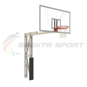 Купить Стойка баскетбольная уличная с защитой, щитом из оргстекла, аморт. кольцом и сеткой, вынос 325 см в Гукове 